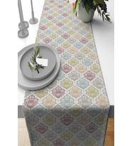 Çok Renkli Damask Premium Masa Örtüsü Runner RNR416
