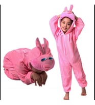 Dodes Çocuk Tavşan Kostümü Pembe Renk 4-5 Yaş