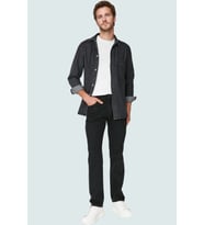 Erkek Pamuk Denim Pantolon Straight Fit Günlük Kombinler İçin Hafta Sonu Dayanıklı Malzeme (Siyah)