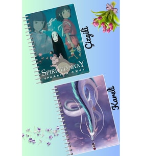 Sprited away defter seti 2 adet A4 boyutu 21*30 çizgili + kareli 60 syf