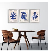 Henri Matisse 3'lü Alüminyum Çerçeveli Poster Seti - Önden Açılır A3 Açılır Kapanır Çerçeve Seti Mavi Nü ve Botanik Yapraklar