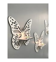 Raflı Kelebek 3'lü Beyaz Mdf Duvar Dekorasyon Lazer Kesim Her Biri 30X26 cm