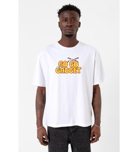 Inspector Gadget Go Go Gadget Beyaz Erkek Oversize Tshirt