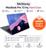 MacBook Pro 13 Dalga Desenli Kılıf A1706 A1708 A1989 A2159 A2251 A2289 A2338 M1 M2 Uyumlu Baskılı Kristal Sert Kılıf Koruyucu Kapak Pembe