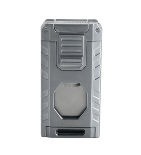 Quantoro Üç Torch Pürmüz Easy S/İğneli/Delicili Gümüş Metal Puro Çakmağı - TRZ1168