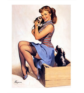 Kedileri Seven Pin Up Kadın Hediyelik Ahşap Tablo