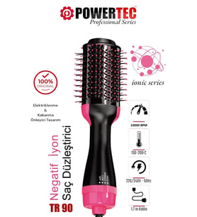 Powertec TR-90 İyonik Saç Şekillendirici Fön Fırçası