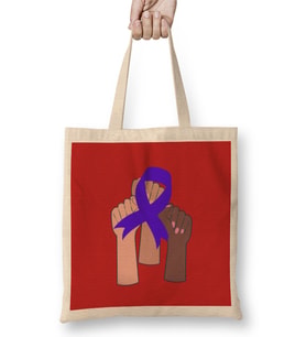CROHN'S & COLITIS AWARENESS Warrior Unbreakable Bez Çanta Uzun Saplı