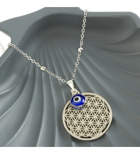 qosrix Nazar Figürlü Trend Kolye KADIN MODA TAKI TASARIM AKSESUAR ŞIK ZARİF HEDİYELİK