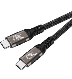 Lexroo QG01 Type-C to Type-C USB4 PD Data Kablosu 240W 40Gbps 8K@60Hz 1.2 Metre - Siyah