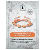 Güneş Taşı Natürel Kesim Doğal Taş Makrome Bileklik