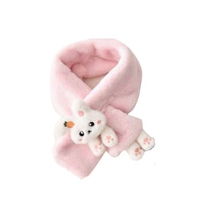 Pembe Tavşanlı Yumuşak Çocuk Kışlık Atkı Çocuk Atkı 0-8 Yaş
