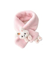 Pembe Tavşanlı Yumuşak Çocuk Kışlık Atkı Çocuk Atkı 0-8 Yaş