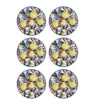 The Mia Odore Di Limone Pasta Tabağı 6lı Set 19 cm ODL0002 (Çok Renkli)