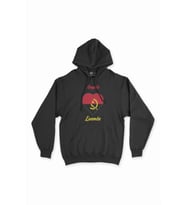 Luanda Angola  Bayraklı Kalpli Siyah Sweatshirt Hoodie