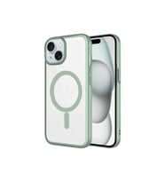 Apple iPhone 15 Uyumlu Kılıf Wireless Şarj Özellikli Sert PC Zore Mat Riksos M-safe Kapak (Açık Yeşil)