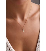 Siyah Taşlı Kedi Kilitli Charm Kolye Ucu