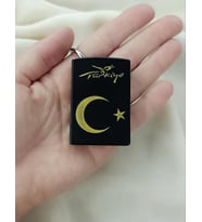 Çakmak Pürmüz Ayarlanabilir Mavi Gazlı Doldurulabilir Ay Yıldız Çakmak