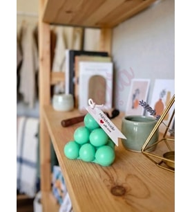 Mumelia Candles Küre Piramit - Doğal Soya Blok Dekoratif Mum - Açık Yeşil