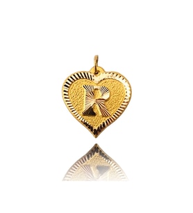 0.25 Gram 14 Ayar R Harfi Kalp Kolye Ucu