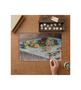 Claude Monet Elmalar ve Üzümler Tasarımı 240 parça Ahşap Puzzle Ahşap Kutuda MP03023