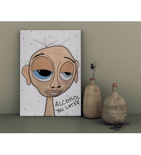 BK Home The Lazy People Collection Drunk Guy Tasarımlı Kanvas Tablo-1