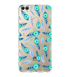 PrintiFy Huawei P Smart 2018 ile Uyumlu 1mm Slim Fit Nazar Boncuğu 3 Baskılı Şeffaf  Kılıf