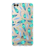 PrintiFy Huawei P Smart 2018 ile Uyumlu 1mm Slim Fit Nazar Boncuğu 3 Baskılı Şeffaf  Kılıf