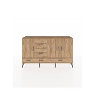 Arges Konsol 4 Raflı 5 Çekmeceli 3 Kapaklı 176x30x99 Çam-Çam