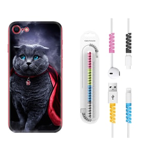 Apple iPhone 5 6 7 8 Plus Se XR Kılıf Kablo Koruma Spiral Silikon Super Cat 1666