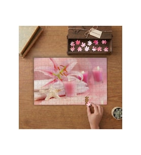 Pembe Mumlar- Deniz Yıldızı Tasarımı 240 parça Ahşap Puzzle Ahşap Kutuda MP00954