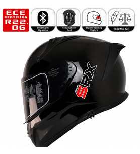 M801 Snake Srx Siyah Motosiklet Kaskı Spoiler Mod Güneş Vizörlü Full Face Kask