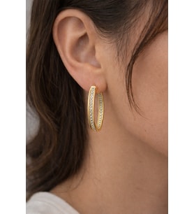 XUPING 14K GOLD RENK ZİRKON TAŞLI HALKA KÜPE ACR0311