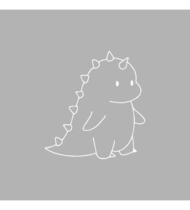 Sevimli Dino Araba Sticker siyah 14x15 CM (Beyaz)