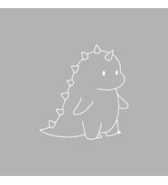 Sevimli Dino Araba Sticker siyah 14x15 CM (Beyaz)