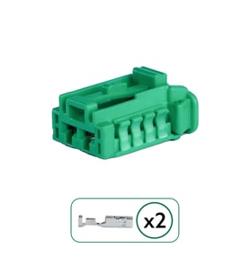Yan Sinyal Plaka Soketi Yeşil 2 Pin Kablosuz