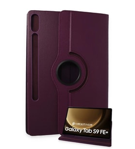 Newface Samsung Galaxy X610 Tab S9 FE Plus 12.4 Kılıf 360 Tablet Deri Kılıf - Mürdüm
