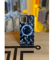 iPhone 12 / 12 Pro Uyumlu Renkli İllüstrasyon Özel Tasarım Silikon Kılıf (Siyah - Beyaz)