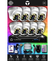 TURKNO 8 Kameralı Domie 8 İç Kamera Set 250 GB HDD Full HD Renkli Gece Görüşlü Güvenlik Kamerası Sistemi
