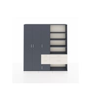 Arges Dolap 14 Raflı 4 Çekmeceli 4 Kapaklı 220x30x243 Antrasit-Antrasit/Aytaşı
