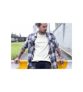 Erkek Bisiklet Yaka Baskılı Oversize T-Shirt - Beyaz