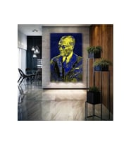 Kanvas Tablo Mustafa Kemal Atatürk Imzası Sarı Ve Lacivert Kanvas Tablo 20 X 30