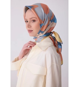 Belli Twill İpek Desenli Eşarp 4306D