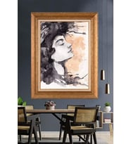 Altın Varaklı  Çerçeveli Paspartulu Tablo ndd605 (Gold)