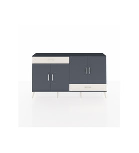 Arges Konsol 5 Raflı 2 Çekmeceli 4 Kapaklı 176x30x99 Antrasit-Antrasit/Aytaşı