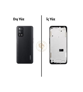Oppo A55 Siyah Uyumlu Orta Kasa Full Kasa Kapak Gövde Housing