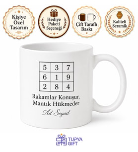 Sudoku Çözenlere Rakamların Efendisi Mantık Kurgusu Kupa Bardak Hediye