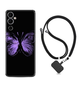 Tecno Pova 4 Kılıf Resimli Boyun Askılı İpli Desenli Silikon Series Black Butterfly 1879