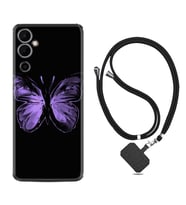 Tecno Pova 4 Kılıf Resimli Boyun Askılı İpli Desenli Silikon Series Black Butterfly 1879