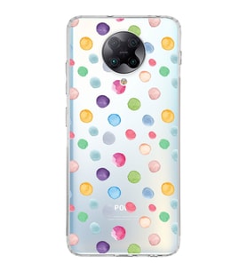 PrintiFy Xiaomi Poco F2 Pro ile Uyumlu 1mm Slim Fit Water Color 6 Baskılı Şeffaf  Kılıf